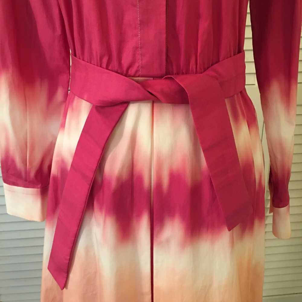 Piazza Sempione Elegant Pink Ombre Luxury Designer Shirt Dress NWT Size 40 (6) - Picture 7 of 11